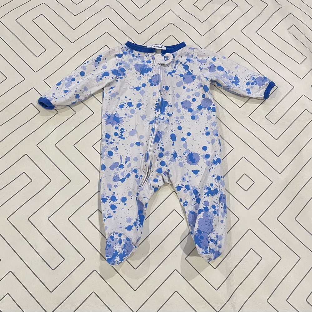 Biscuit Blue Splatter Footie Pajama
